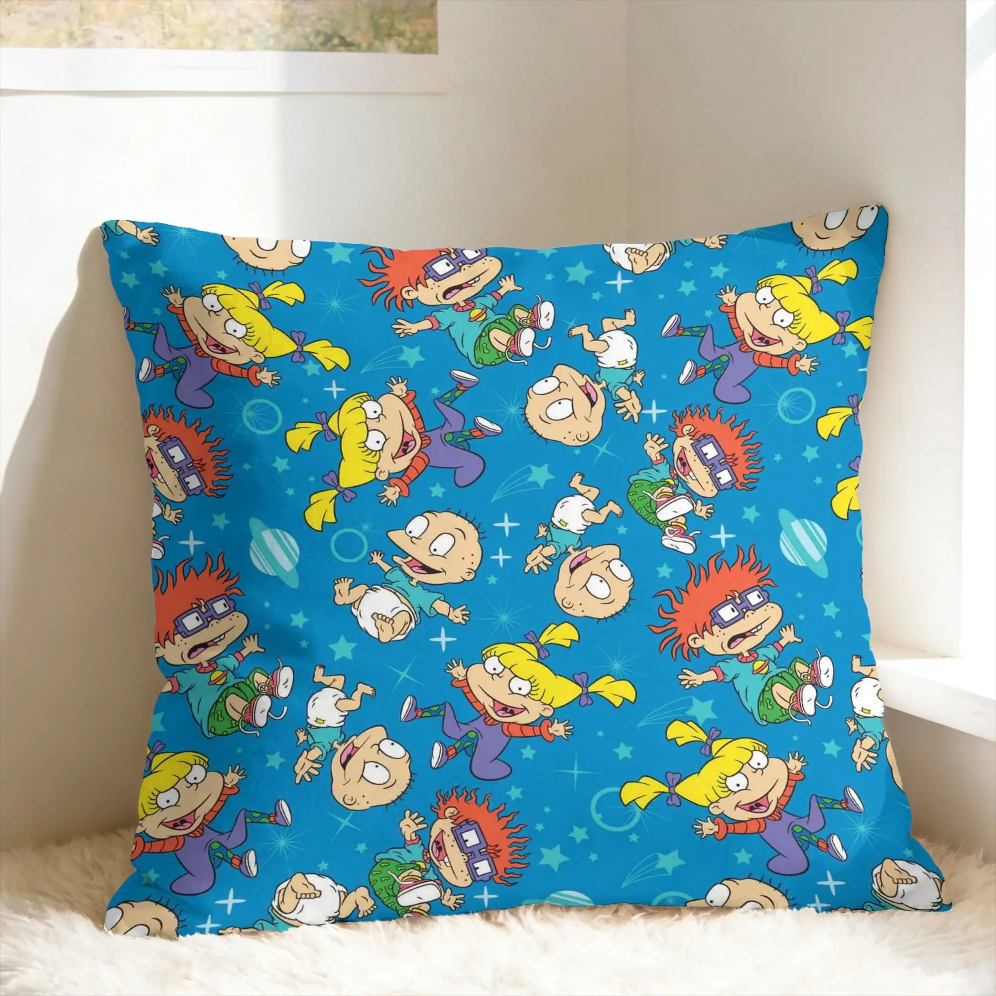 Funda de almohada R-Rugrats Angelica Pickles, funda de almohada cómoda para silla, sofá, decoración del hogar, fundas de almohada divertidas