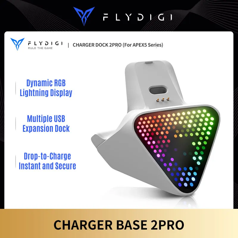 

Оригинальная зарядная док-станция серии Flydigi APEX5 2 PRO, настройка GIF RGB, анимированная битная карта, многофункциональная док-станция расширения USB