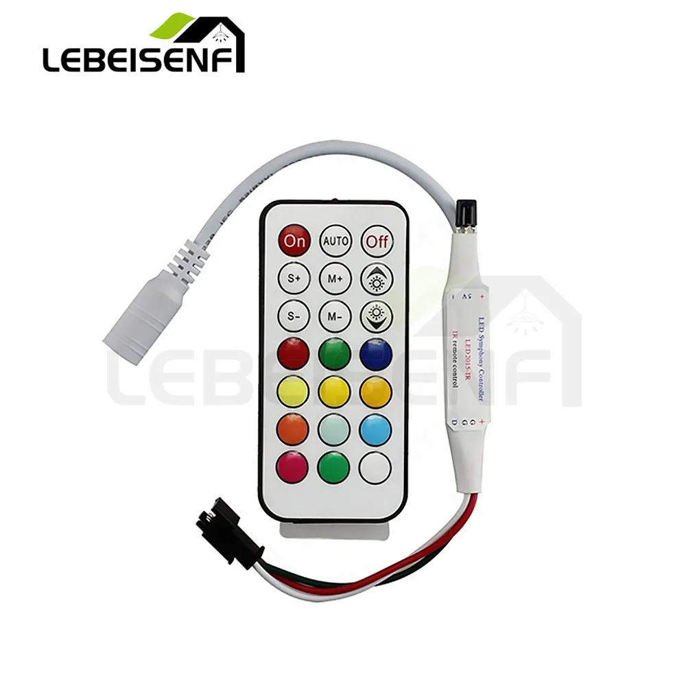 21-Key IR Remote Dimmer for WS2811/WS2812B Color-Chasing LED Strips – 5-24V, Dimming & Dynamic Color Control, Wide Compat