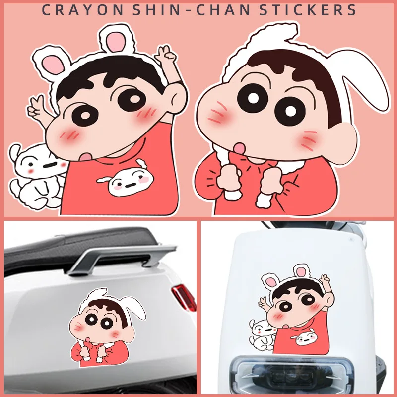 Crayon Shin-chan Cartoon Adesivi per auto Anime Finestra per auto Paraurti Serbatoio carburante Adesivi decorativi per moto Decalcomania in vinile impermeabile