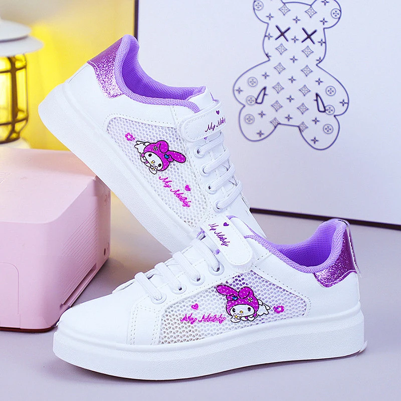 Sanrio Kawaii Cinnamoroll Tennis Shoes Girls Kuromi My Melody Sneakers Autumn Anime Cute Breathable Running Shoes Gifts for Kids