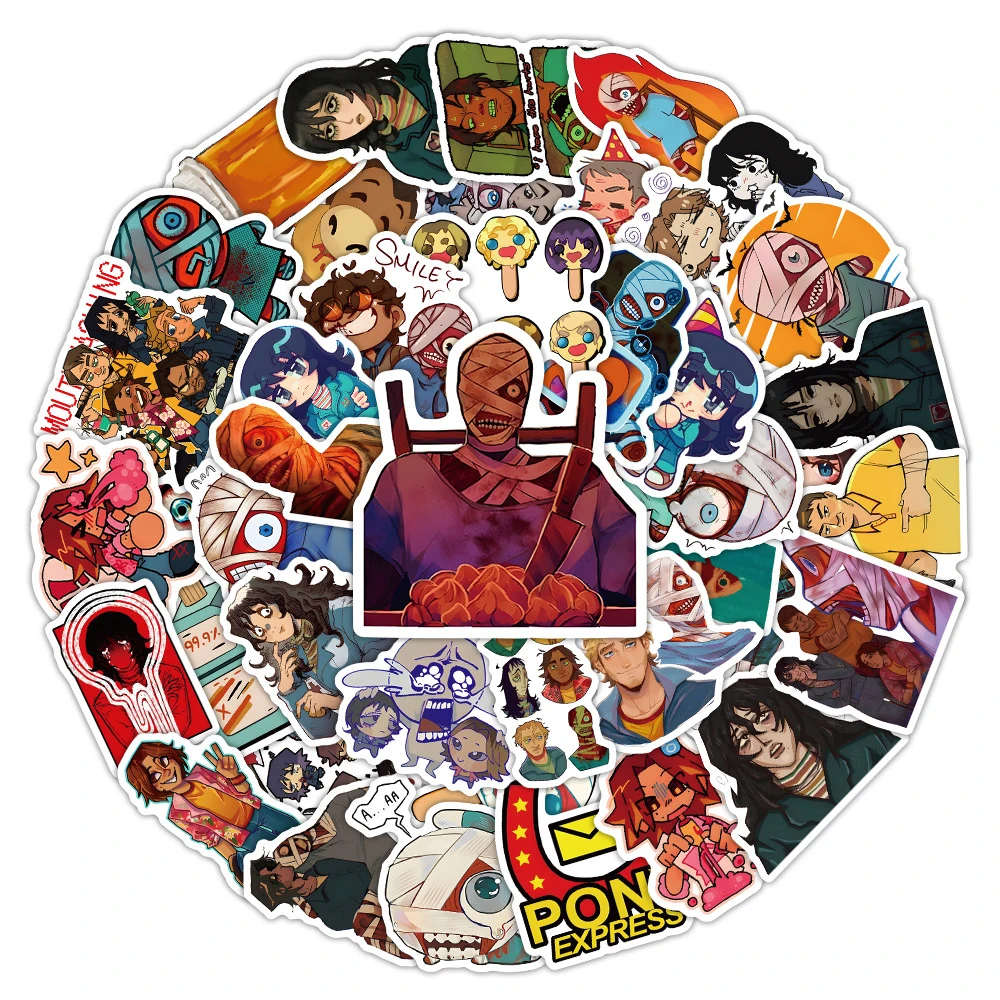 

10/30/60pcs Horror Anime Game Mouthwashing Stickers Cute Cartoon Decals Toy DIY Skateboard Guitar Luggage Bike Graffiti Sticker