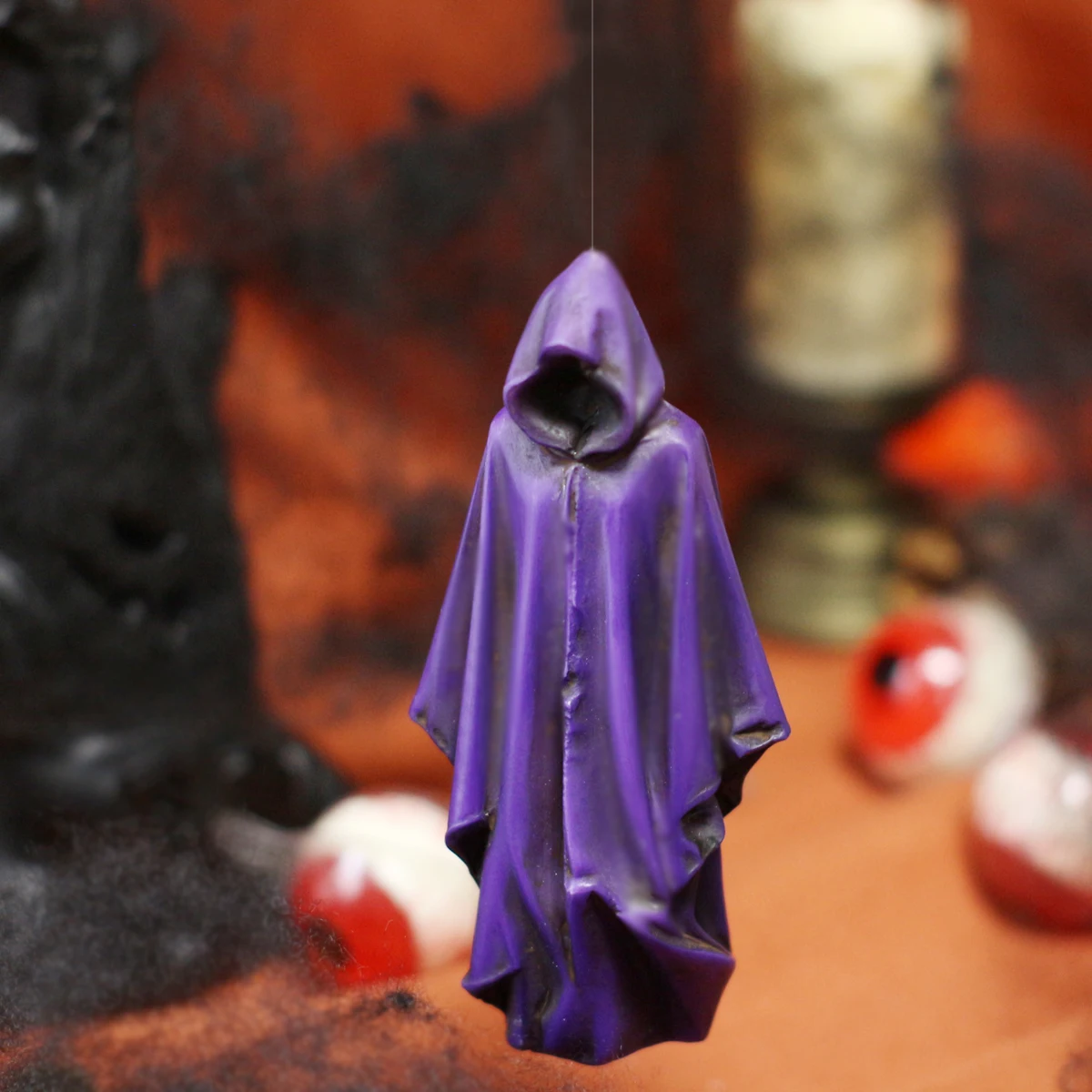 Mysterious Purple-Robed Master, Gothic Resin Bookshelf Decor, Office Decoration & Accessories for Home and Office, Great Hallowe