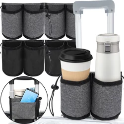 Travel Luggage Cup Storage Bag Oxford Cloth Water Bottle Holder Enduring Portable Drink Cup Organiser Fits All Suitcase Handles