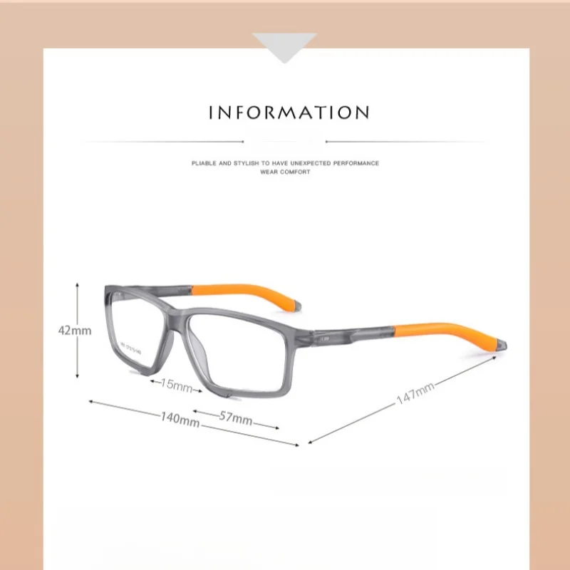 TR90 New Sports Glasses Frame Ultra-light Large Frame Basketball Glasses Men's Optical Prescription Glasses Frame Women's 9801