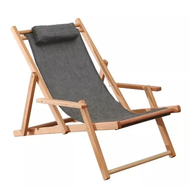 

Hot Style Natural Solid Wood Beach Chair In Living Room/outdoor