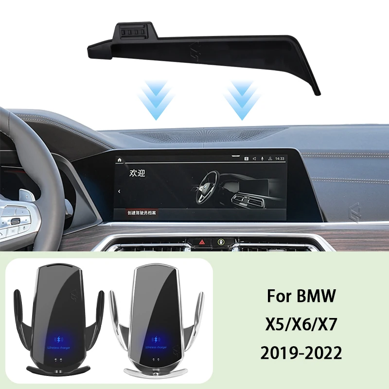 Phone Car Holder For BMW X5 G05 F95 X6 G06 F96 X7 G07 2019-2022 Screen Fixed Navigation Bracket Wireless Charging Stand