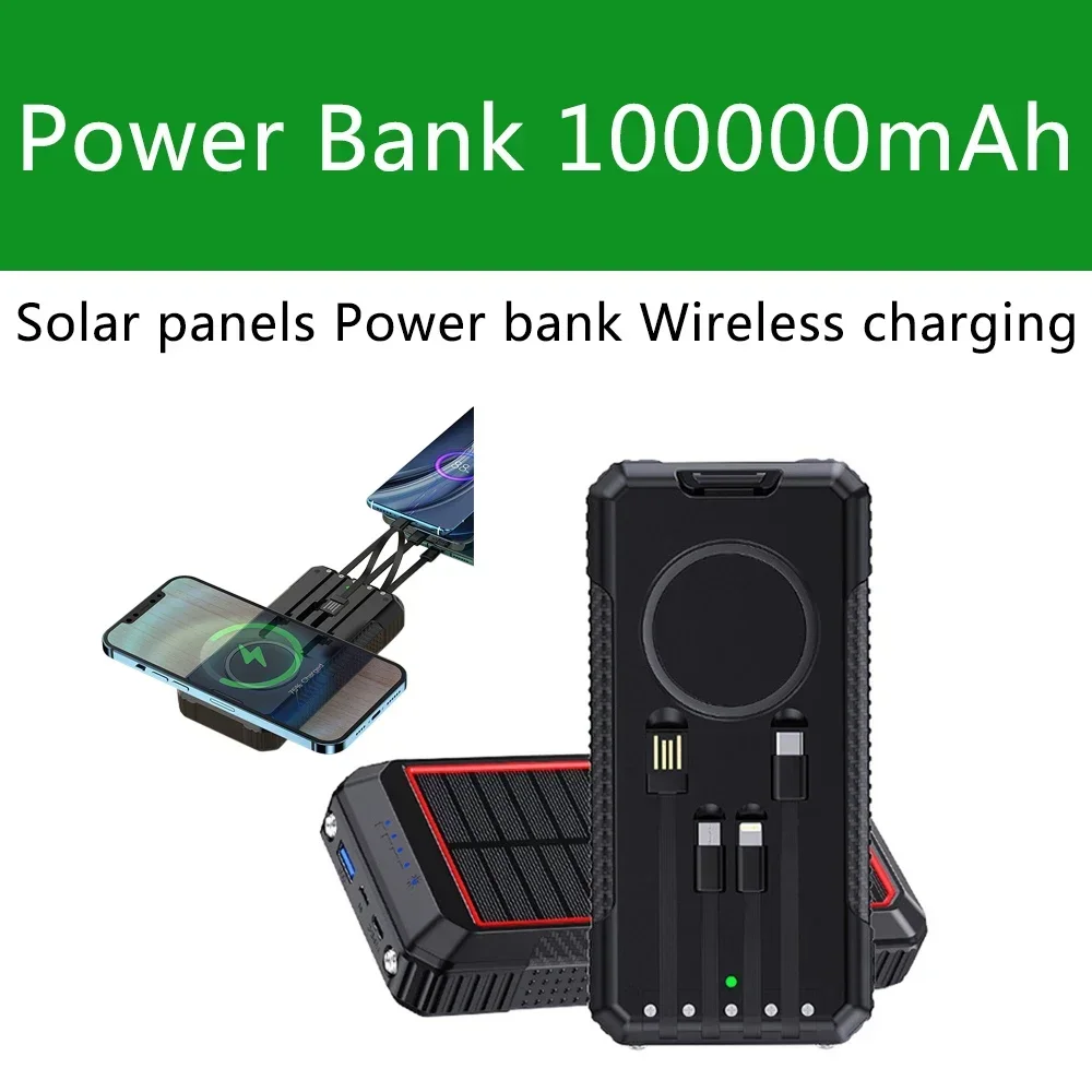 100% original power bank Wireless Charger Solar charging Fast Charger  Portable Polymer lithium ion Battery For Phone Laptop