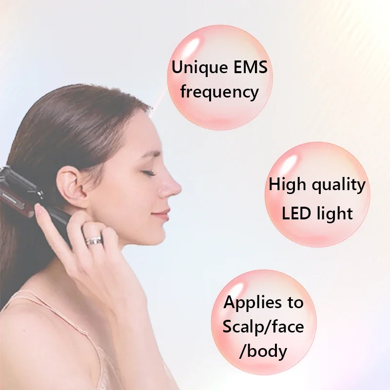 

3 in 1 Electric Massage Comb Body Massage EMS Red Blue Light Multi-Functional Massage Machine Scalp Care Loss Hairs Comb Gift