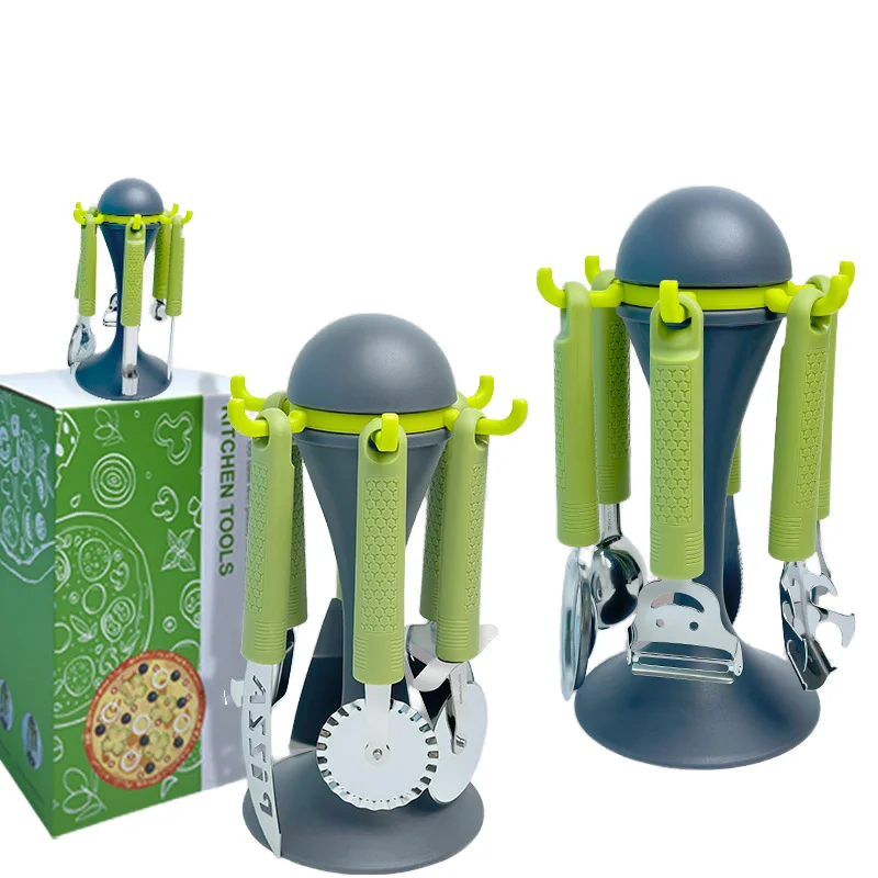 Multifunctional 6-piece Kitchen Gadgets Stainless Steel Egg Beater Corn Planer Roller Pizza Cake Fruit Gadgets