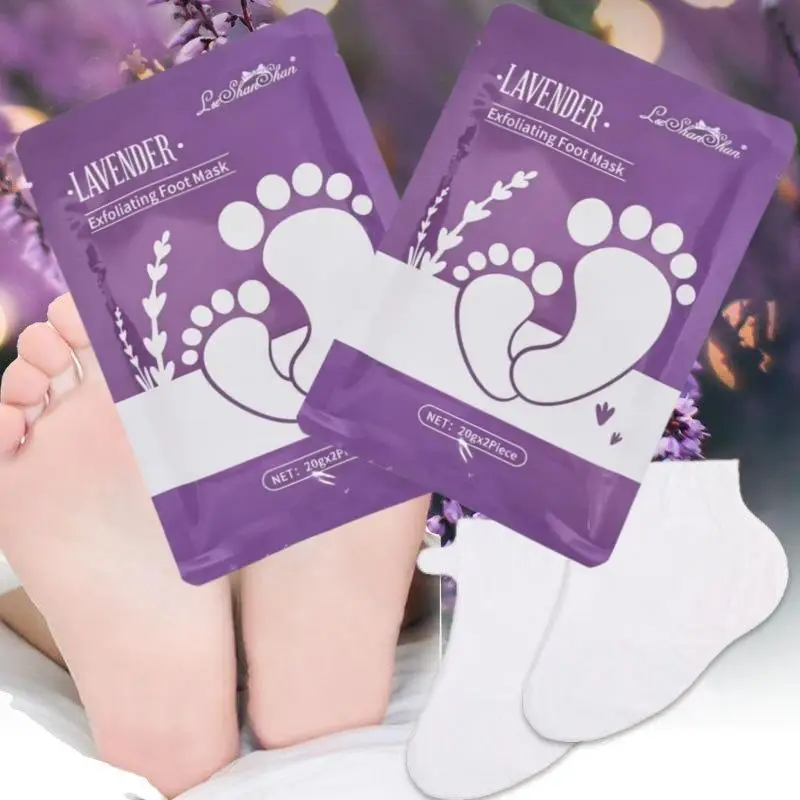 Exfoliating Foot Mask 1 Pair Lavender Scented Moisturizing Repair for Home Travel Foot Care Routine