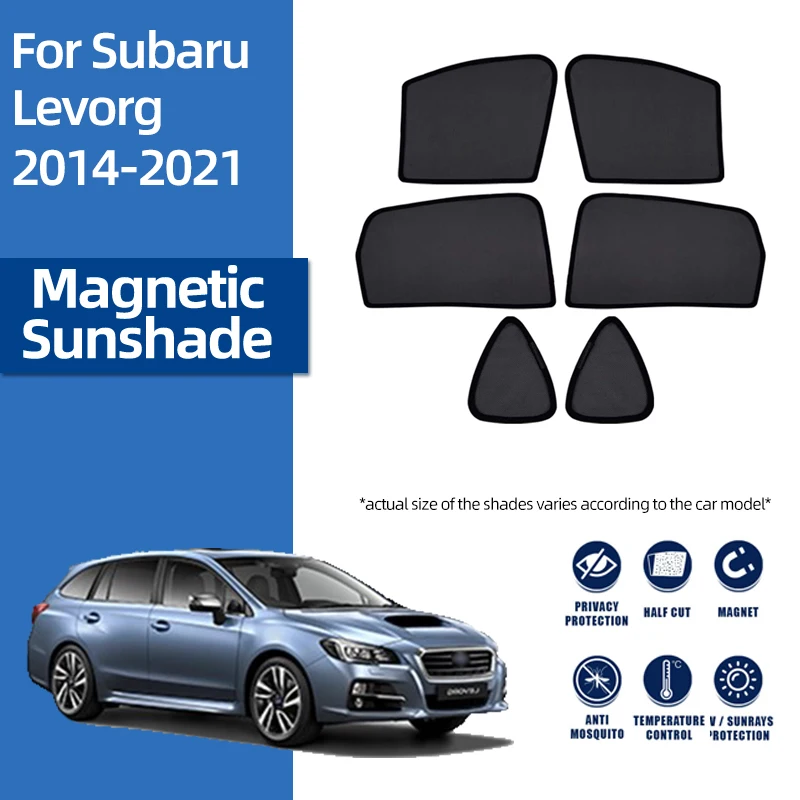 For Subaru LEVORG VM 2014-2020 Magnetic Car Sunshade Shield Front Windshield Curtain Rear Side Baby Window Sun Shade Visor