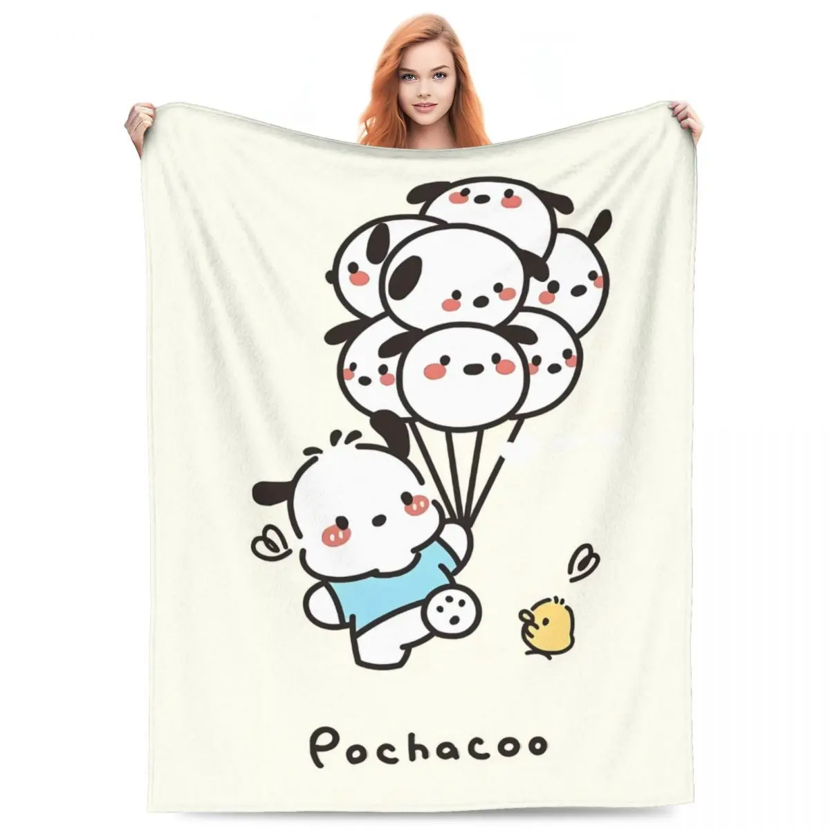 Pochacco Blanket Sanrio Travel Office Flannel Throw Blanket For Living Room Warm Design Quality Bedspread Gift Idea