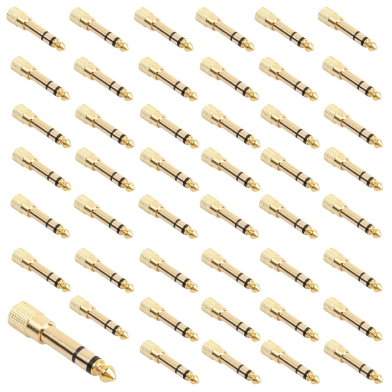 New Headphone Adapter 6 35 Mm Male To 3 5 Mm FemaleWear-resistant Jack Converter Audio Plug Gold Plating Process Power