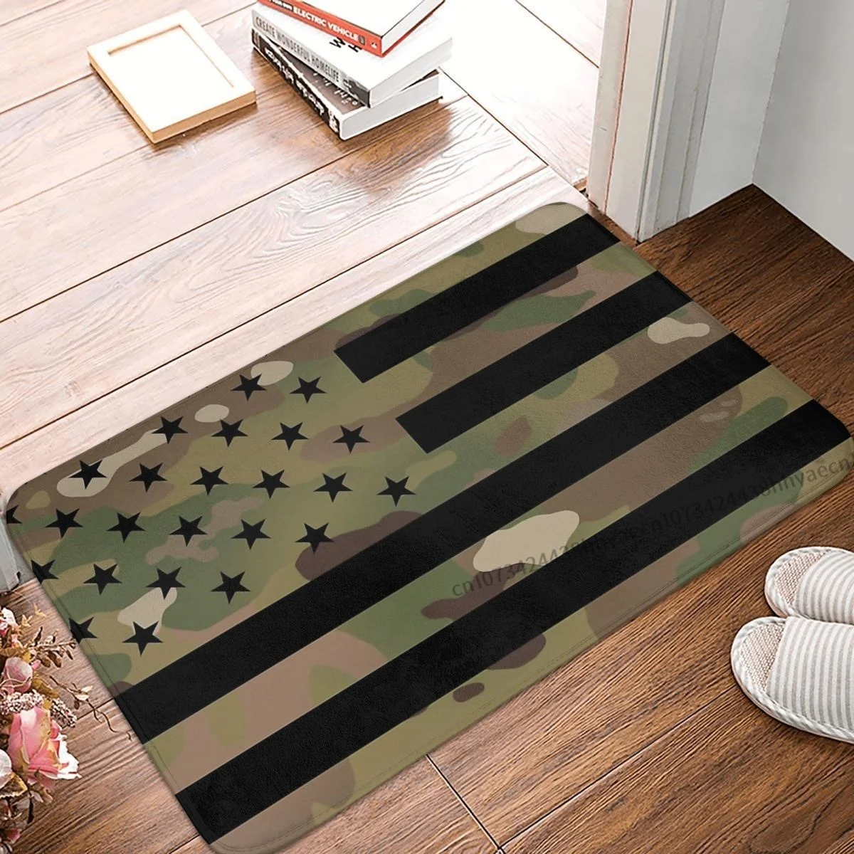 Camo Camouflage Army Bathroom Non-Slip Carpet US Flag Military Bedroom Mat Welcome Doormat Floor Decoration Rug