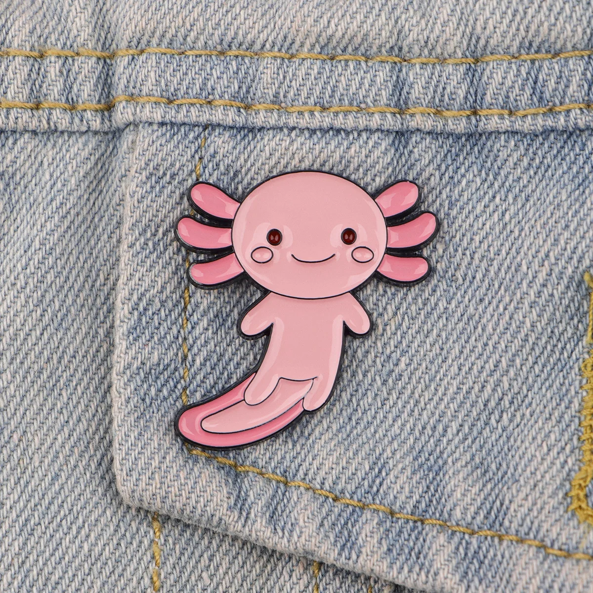 Cute Axolotl Enamel Pin Pink Fish Brooches for Women Men Lapel Pins Badges on Backpack Clothes Accessories Animal Jewelry Gifts