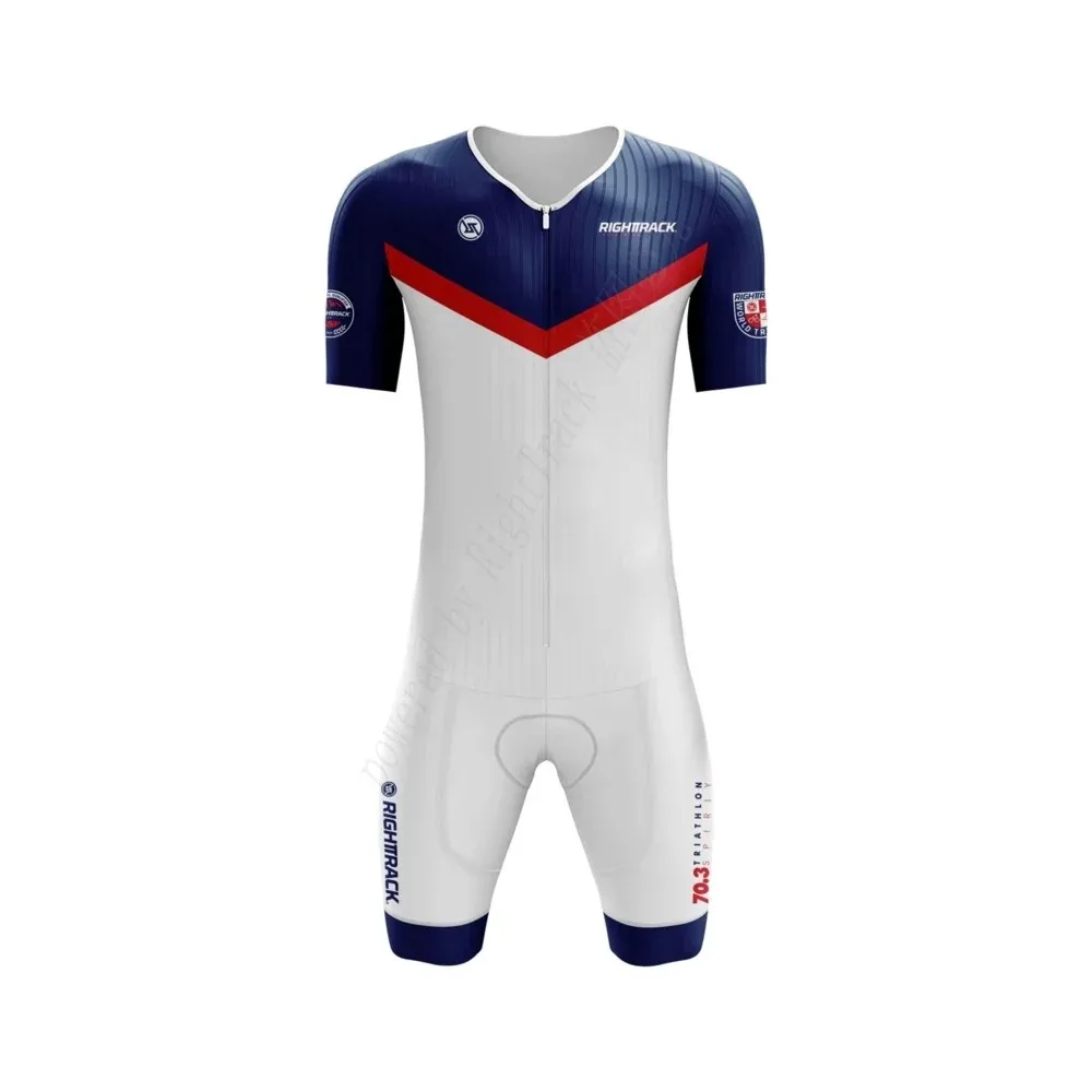Heißer Verkauf Righttrack Sport Triathlon Skinsuit männer Kurzarm Overall Schwimmen Laufen Radfahren Kleidung Tri Anzug Overall – Detail 6