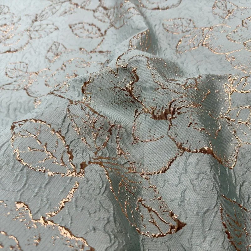 

Elegant gold silk jacquard puffy skirt fabric windbreaker wedding dress brocade satin fashion