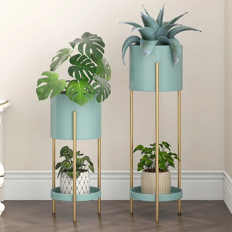 Wrought iron flower racks, storage racks, balconies, multi-story living rooms, floor-standing pothos, succulent planter shelves,
