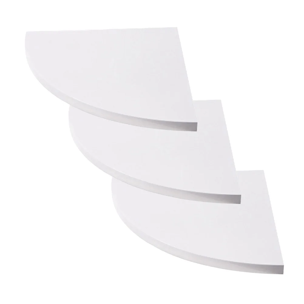 

3PCS White Storage Shelves Composite Board Wall Mount Corner Home Office Decor Bathroom Rack