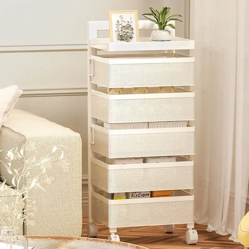 

Durable Rolling Trolley Multi-Storey Cart Storage Shelf Movable Gap Storage Rack Locker Drawer Box Organizer