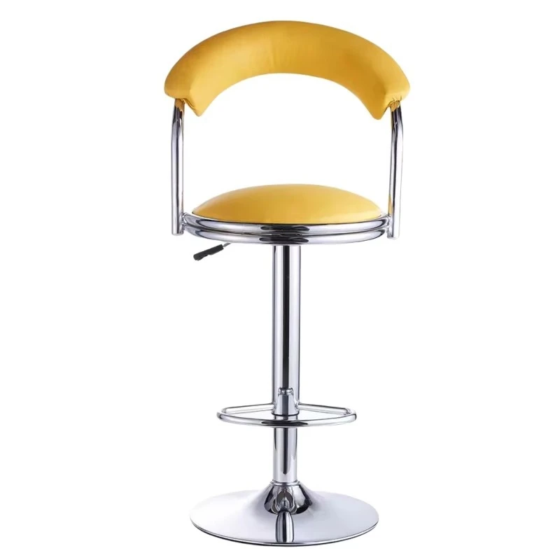 Adjustable swivel bar stool with footstool PU leather upholstered counter height wine bar stool