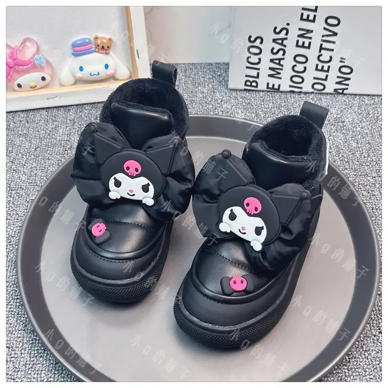 Kuromi Anime Kawaii Sanrio Ins Fashion Soft Boots Cute Cartoon My Melody Y2k Sweet Children Cotton Board Shoes Gifts for Kids