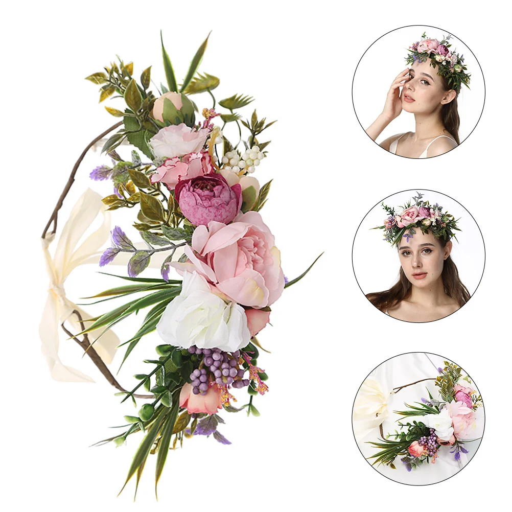 Guirlanda bandana flor headwear hairband menina headpiece coroa de casamento as flores noiva floral