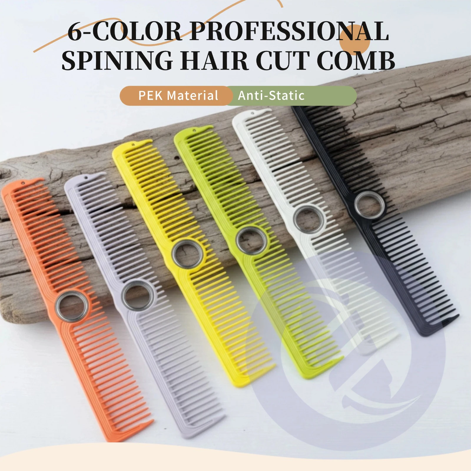 

Six Colors 360° Spining Haircut Comb Salon Heatresistant Wide Tooth Hair Comb Professional Antistatic Rotate Hairdressing Comb
