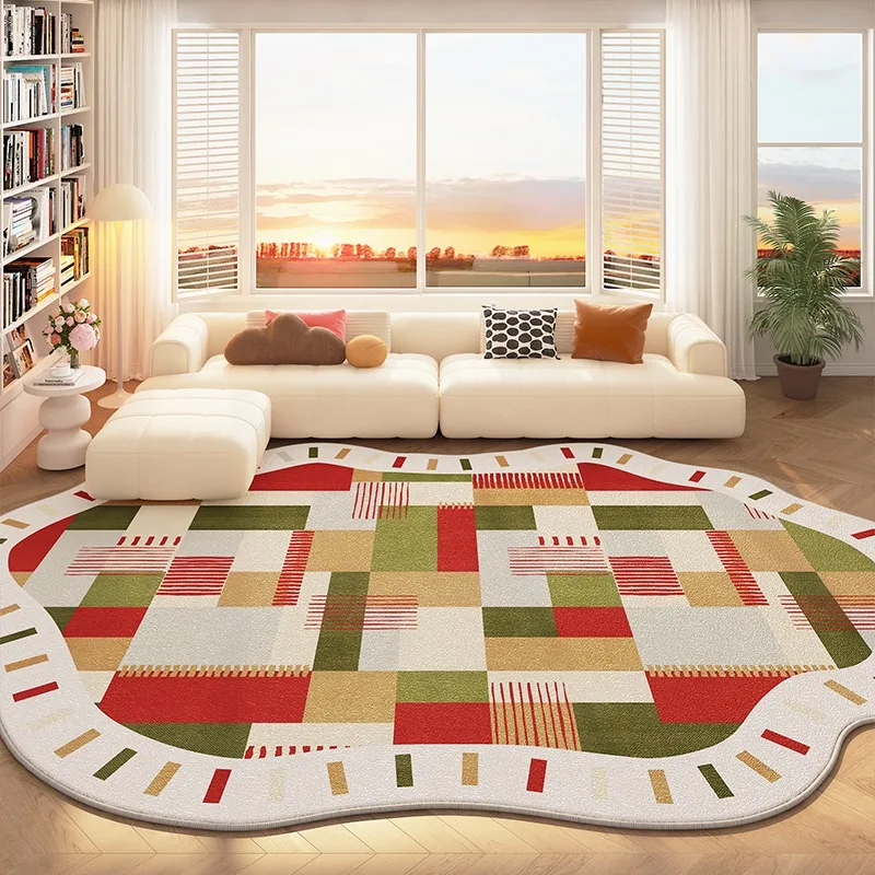 

Carpet for Living Room Irregular Colored Soft Coffee Table Rug Large Area Rectangular Fluffy Plush Bedroom Floor Mat Alfombra 담요