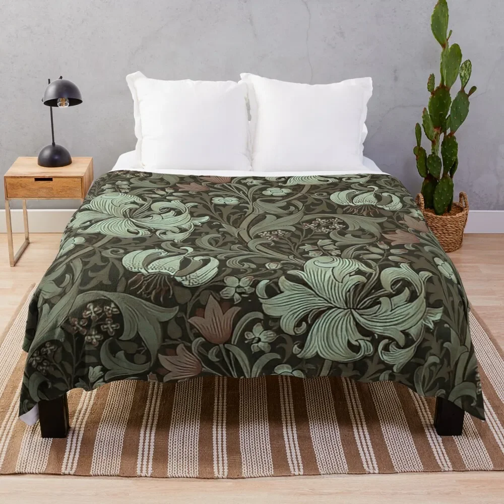 

honeysucklea - William Morris Throw Blanket Decoratives bed plaid Soft Beds Moving Blankets