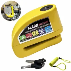Motorcycle Bicycle Lock Alarm Protection Padlock Waterproof Brakelock with Keys Safety Anti-Theft Scooter Wheel Disc Brake Locks
