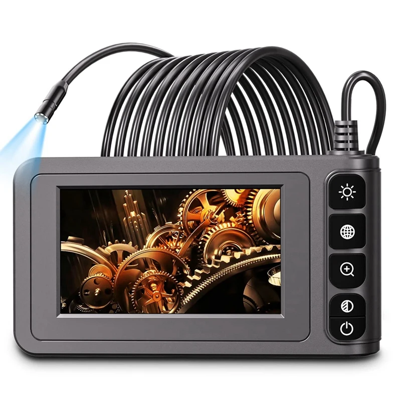 

Endoscope Borescope Camera With Light Black 4.3Inch LCD Screen Camera Handheld Waterproof Sewer Inspection Camera With 8 LED