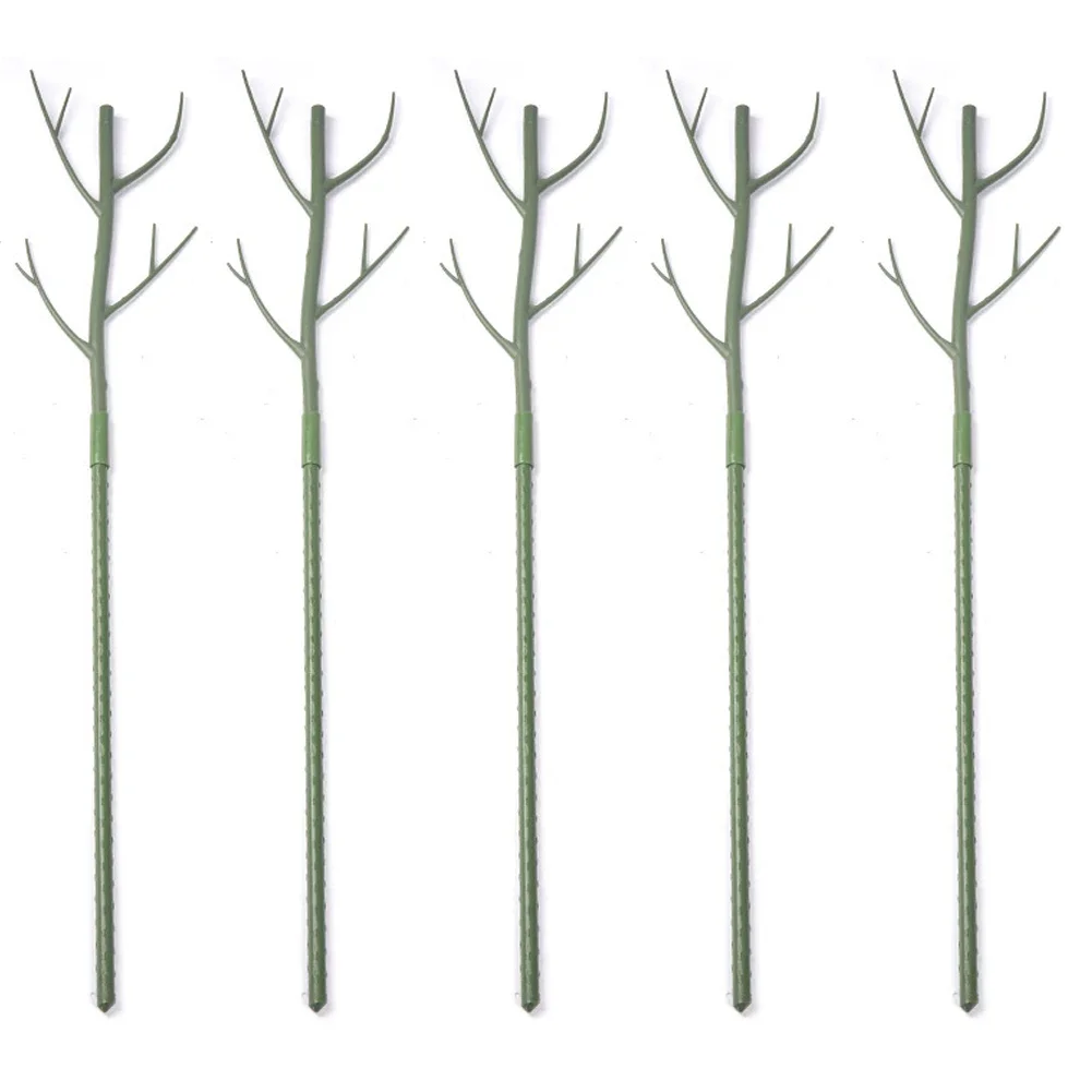 5Pcs Stackable Plant Support Stakes with 25 Cable Ties for Supporting Tall Garden Plants and Maintaining Upright Growth