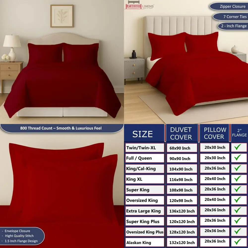 

Queen Size 100% Cotton Duvet Cover Set - Soft, Breathable 3-Piece Bedding with Pillow Shams for Comfortable Sleep