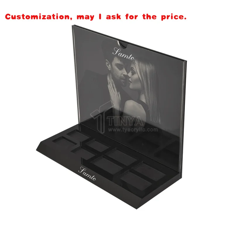 custom.TINYA Custom Perfume Display Stand Counter Trade Show Display Stand Flat Packed Cosmetics Display