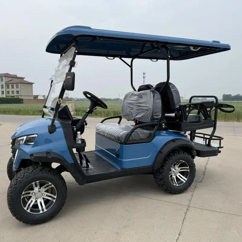 New Export 60V High Power Legal Off-Road Golf Cart Lithium Battery Customized 4 Seats + Golf Holder Solar Off Road Golf Cart