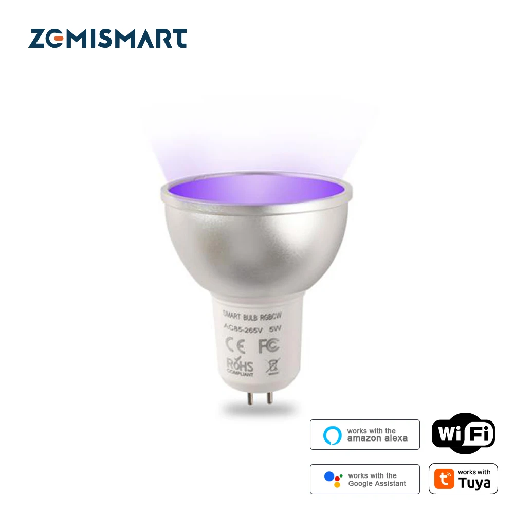 

Benexmart WiFi GU5.3 Smart LED Light Bulb RGBCW Spotlighting 5W Dimmable Ceiling Lamp Work with Tuya SmartLife Alexa Google Home