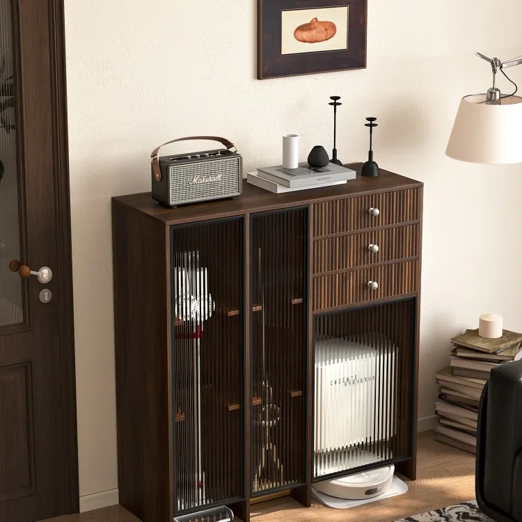 Sweeping robot storage cabinet Tianke washing machine vacuum cleaner storage cabinet solid wood multi-functional storage