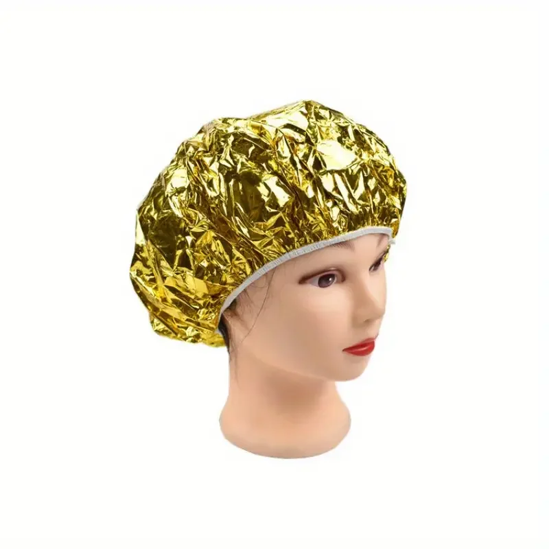 4 Stück/Set Wiederverwendbare Aluminiumfolie-Haardampfhaube, elastische Thermo-Haarbehandlungshaube, Tiefenpflege-Wärmehaube für Zuhause und Salon – Detail 3