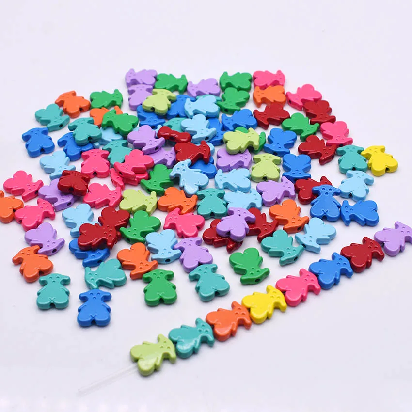 9x11mm Color Bear Shape Beads Jewelry Findings Metal Alloy Beads For Jewelry Making DIY Bracelet Necklace hole 1.5mm