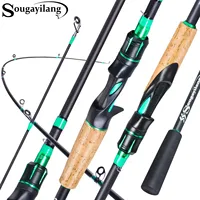 Sougayilang Fishing Rods 1.8m/2.1m Ultralight Carbon Fiber Spinning and Casting Rod Max Drag 8Kg for Bass Pike Trout Fishing