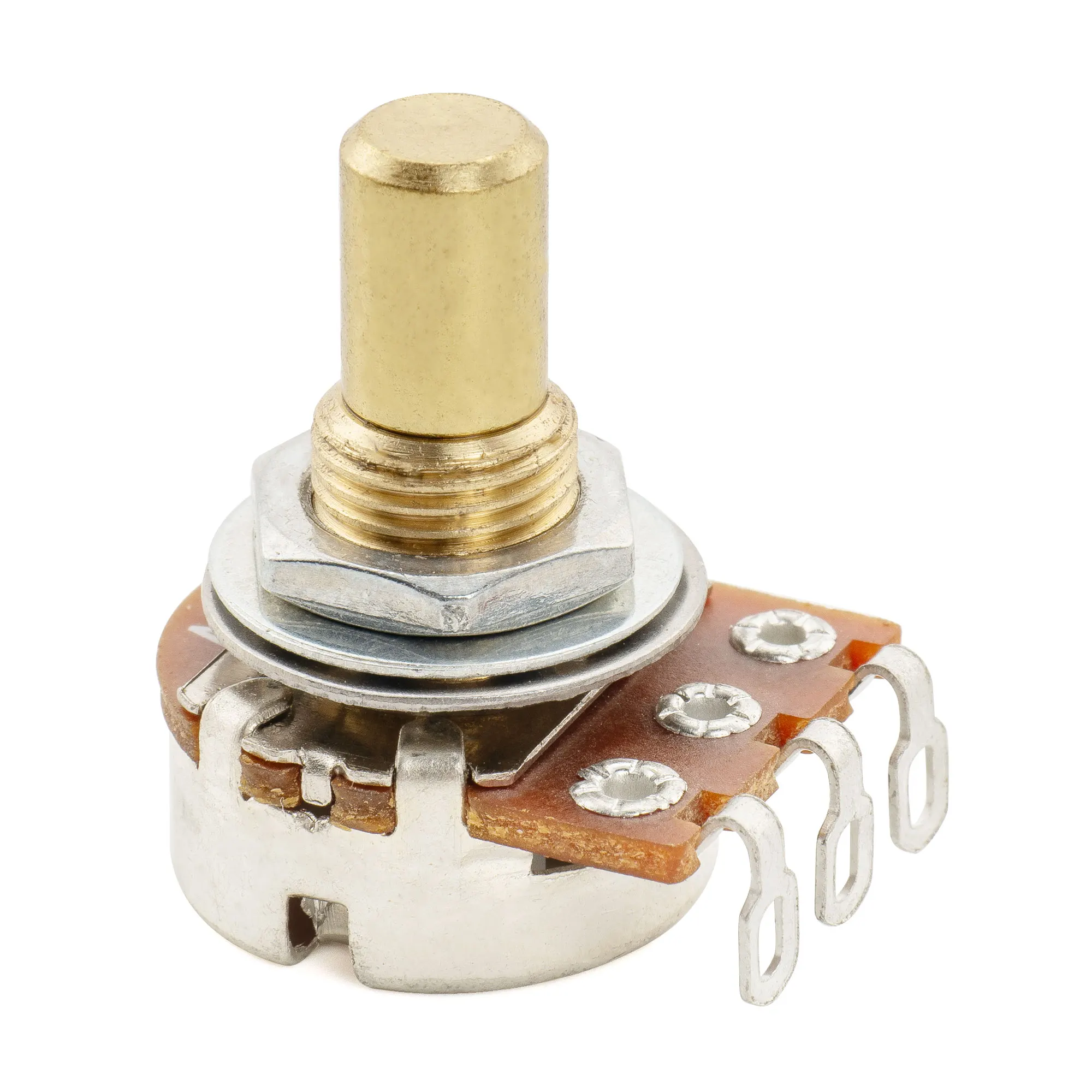 Musiclily Pro A250K/B250K/A500K/B500K Mini Pot Brass Metric Short Shaft 6.5mm Potentiometer for Electric Guitar Bass