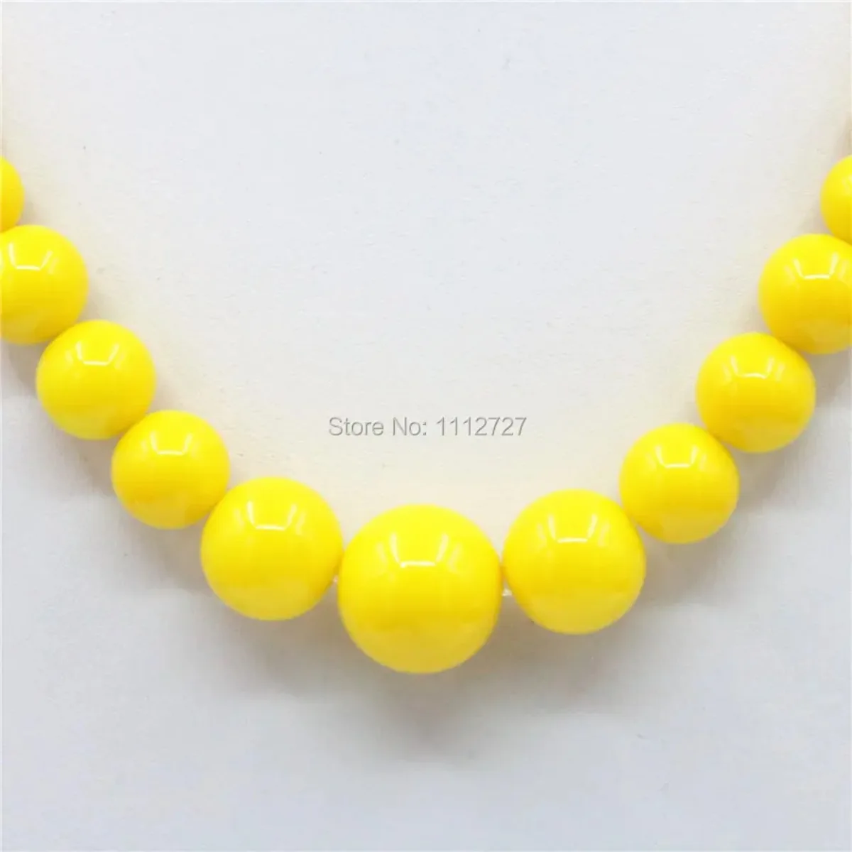 6-12mm Accessories Hallowmas Yellow Glass Lucky Beads Necklace Chain Earbob Earrings Sets DIY Women Girls Gifts Jewelry Making