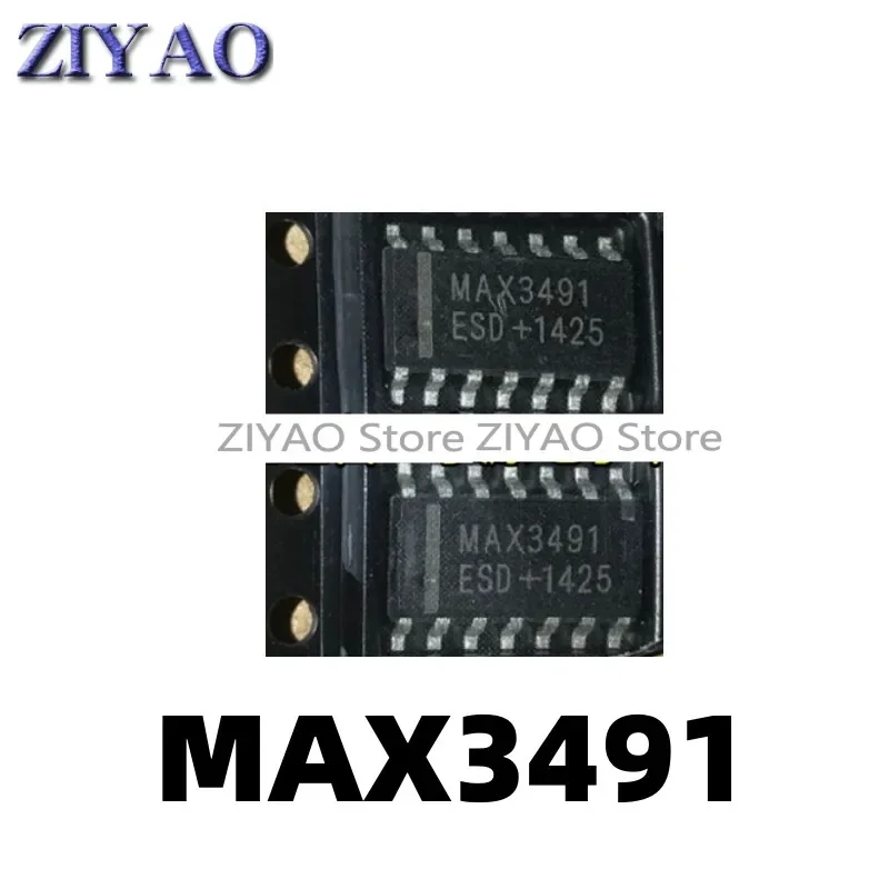 5PCS MAX3491 MAX3491ESD SOP14 chip driver - transceiver