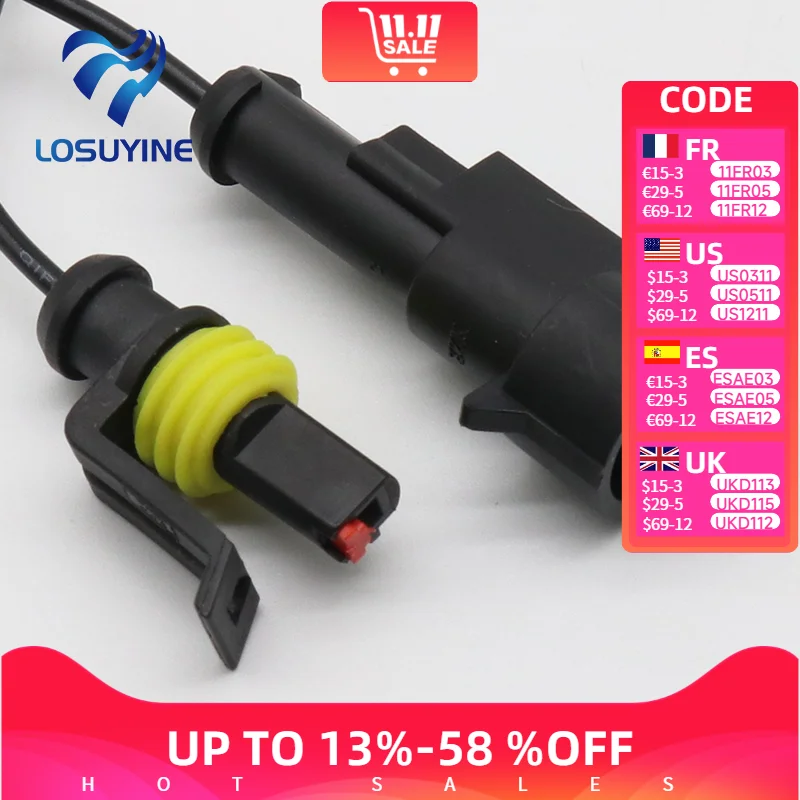

1 Pin Way Sealed Waterproof Electrical Wire Connector Plug Set auto connectors with cable