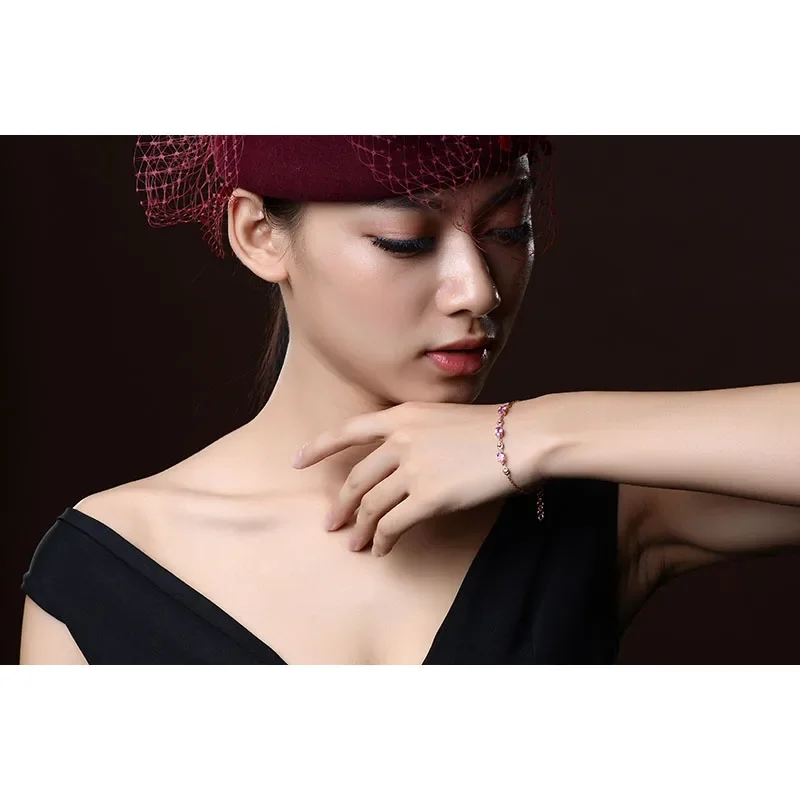 Natural sapphire 18k  Female Bracelets Fine Jewelry Gift Girl Thin Trendy Solid 750 Real Bangle Party Good Nice