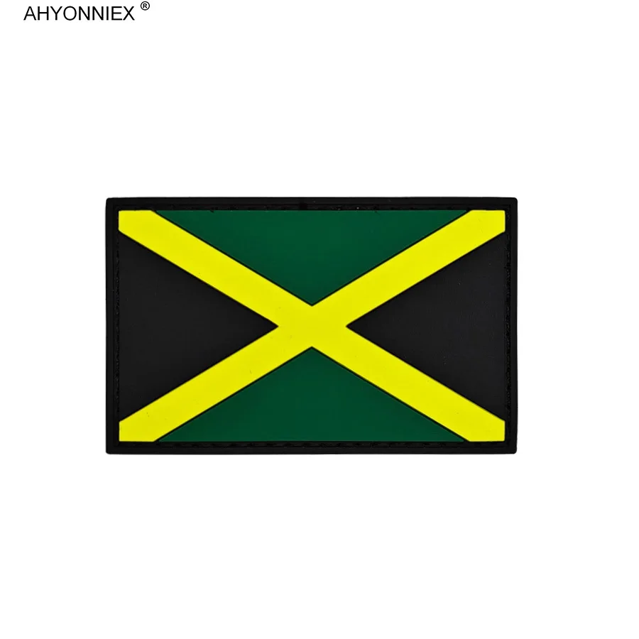 AHYONNIEX 1PC PVC Material Africa Asia World Wild Flag Patch Tactical Military 3D Rubber Stickers For Jeans Clothes Bags Badges