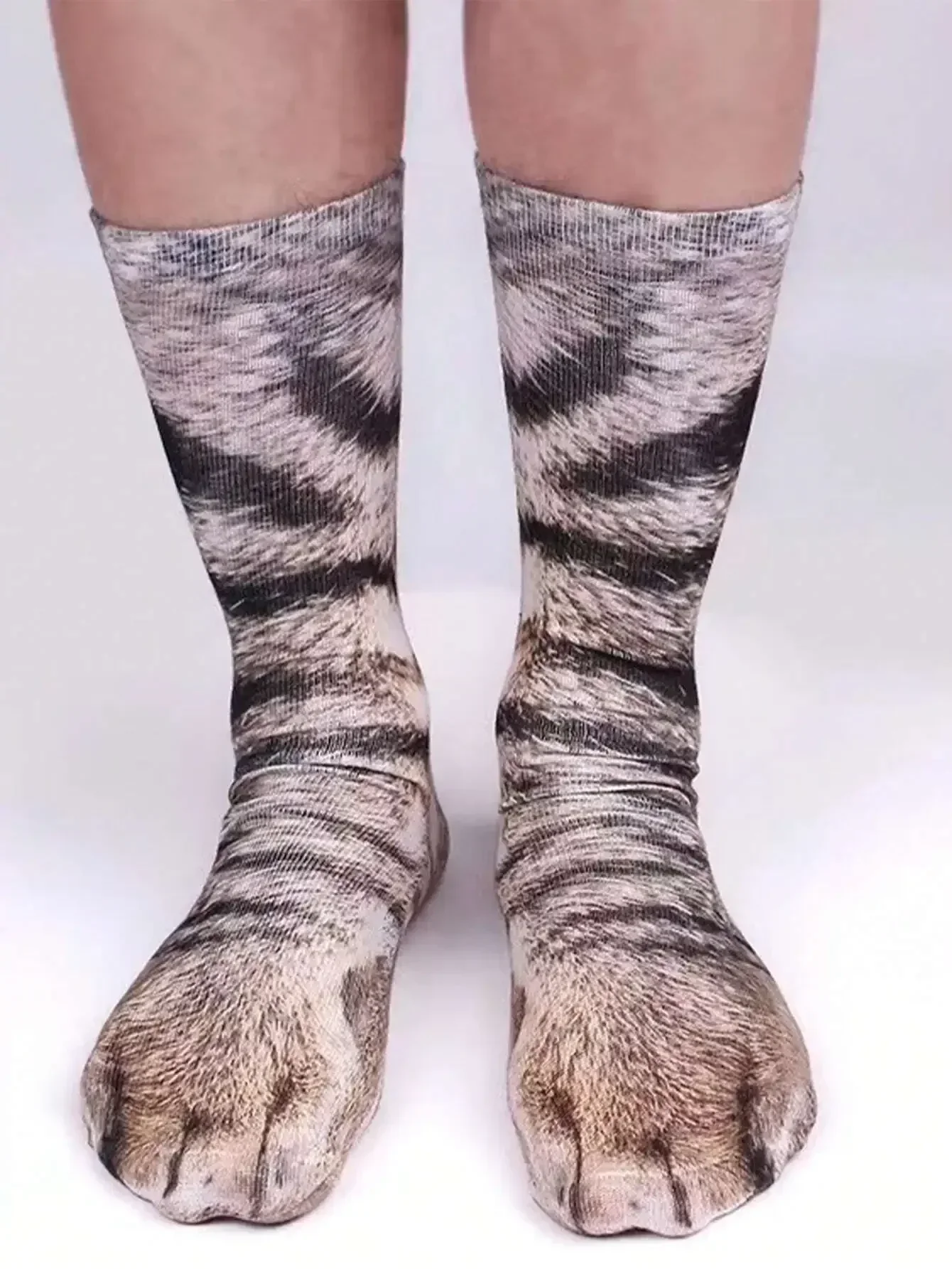Unisex 3D Printed Animal Patterned Mid-Calf Socks