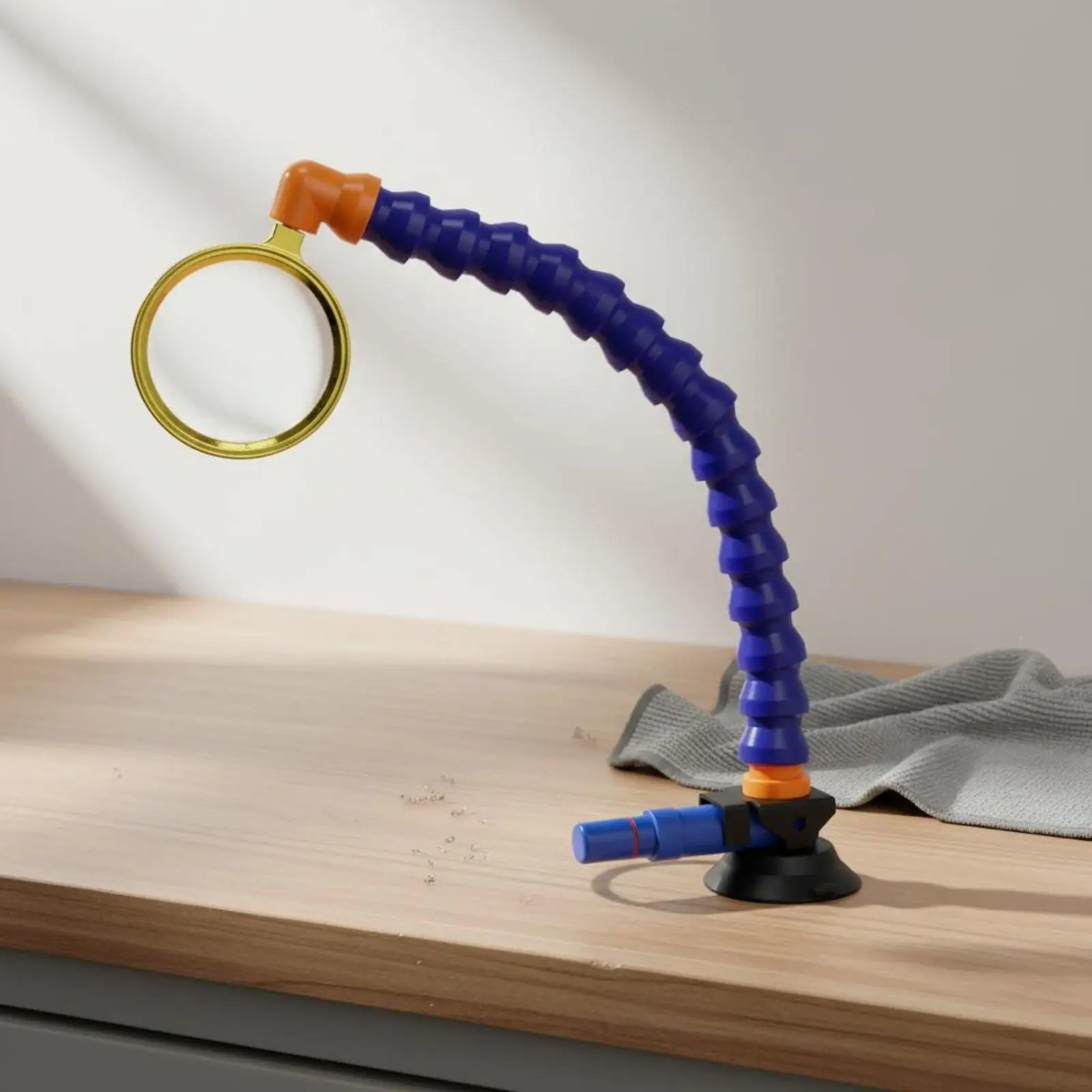 Magnifier Holder with Bendable Arm Panel Inspection Mirror Suction Base Tool for Automobile Repair